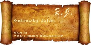 Rudinszky Jolán névjegykártya